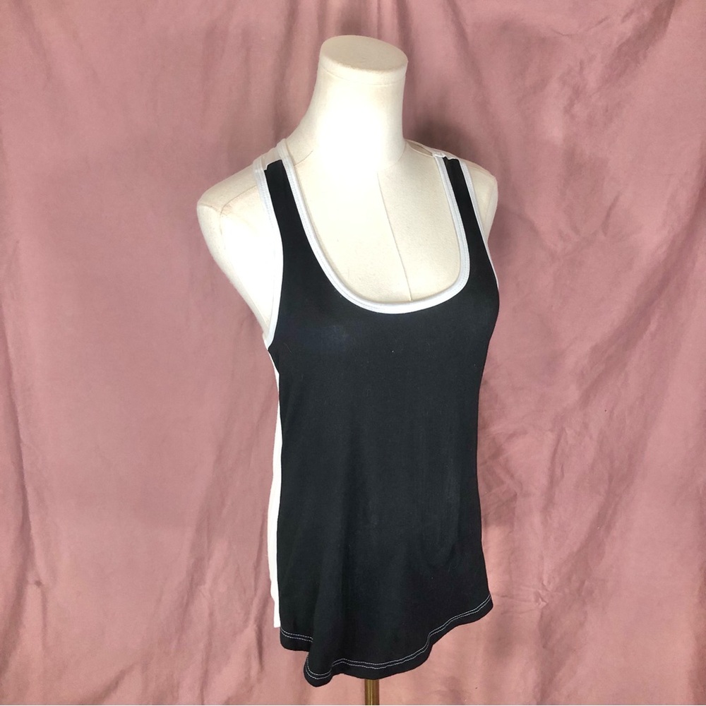 Black and White Racerback Tank Top - Women Size Small